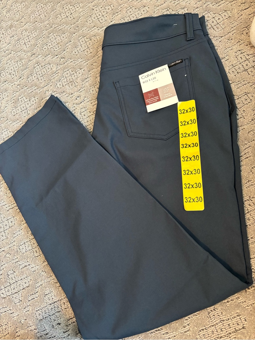 Calvin Klein Men's Navy Straight-Leg Trousers